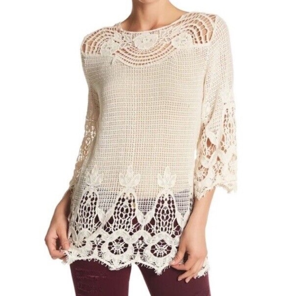 XCVI Crochet Bell Sleeve Tunic